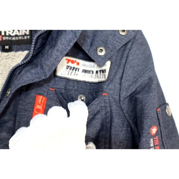 Y2K Vintage Big Train Osaka Mens Hooded Jacket M Winter Streetwear Winter - Picture 7 of 11